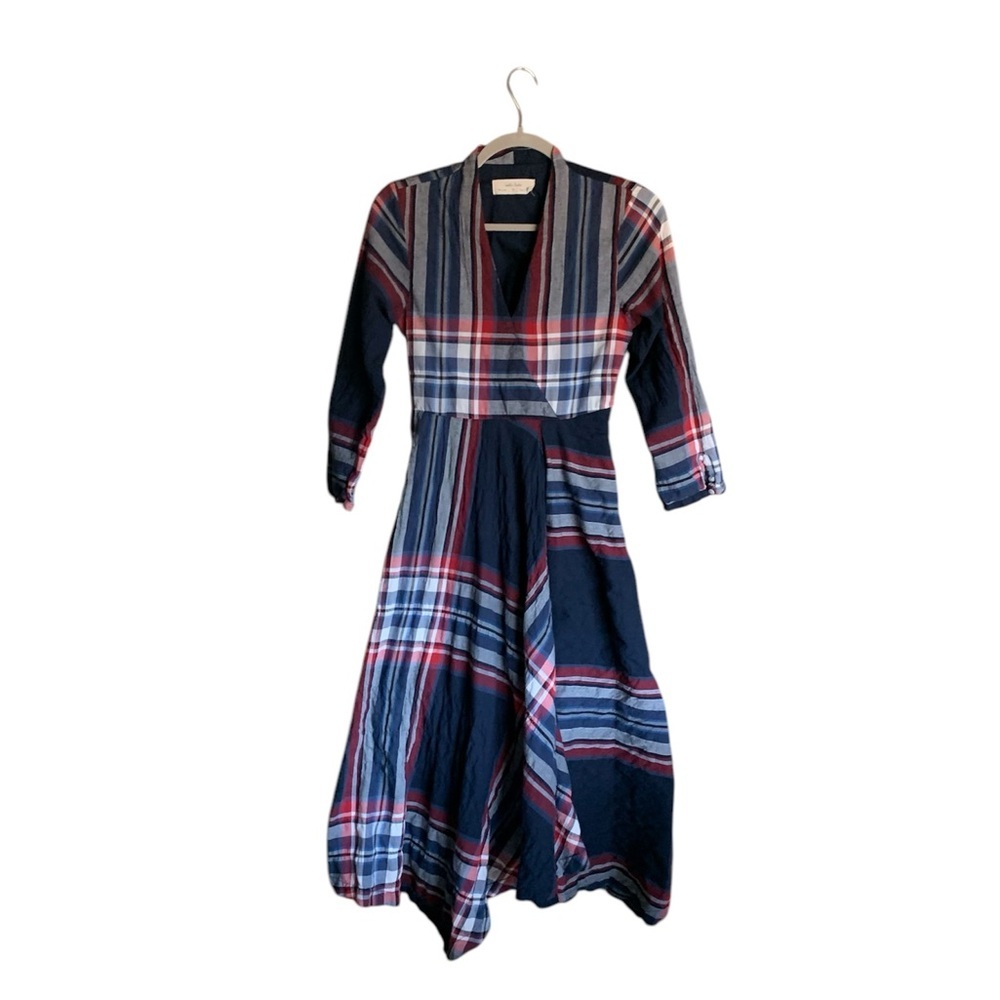 Anthropologie womens long dress size XS Isabella Sinclair tartan boho preppy - Picture 3 of 13